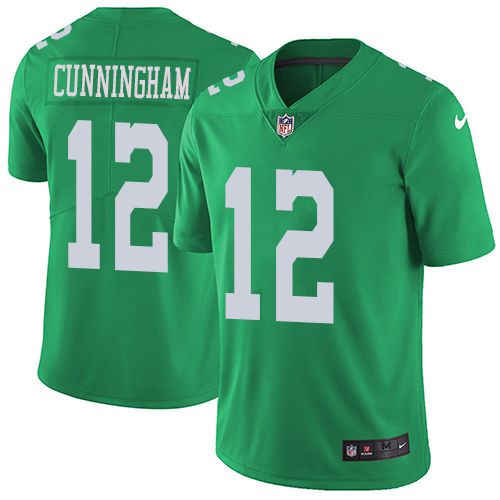 Men Philadelphia Eagles 12 Randall Cunningham Nike Green Color Rush Limited NFL Jersey